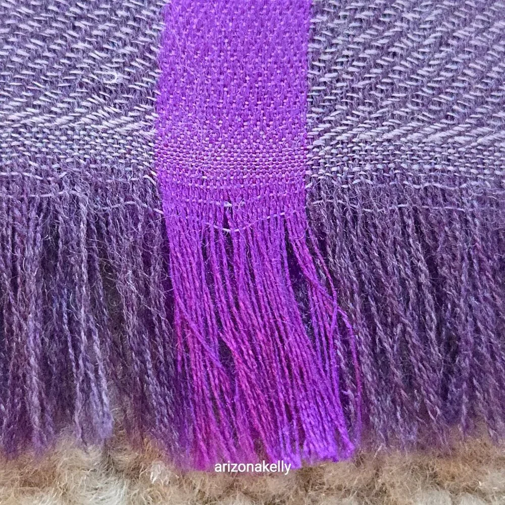 NWOT Luxury Cashmere/Wool/Silk Purple Stripe Plaid Mawlana